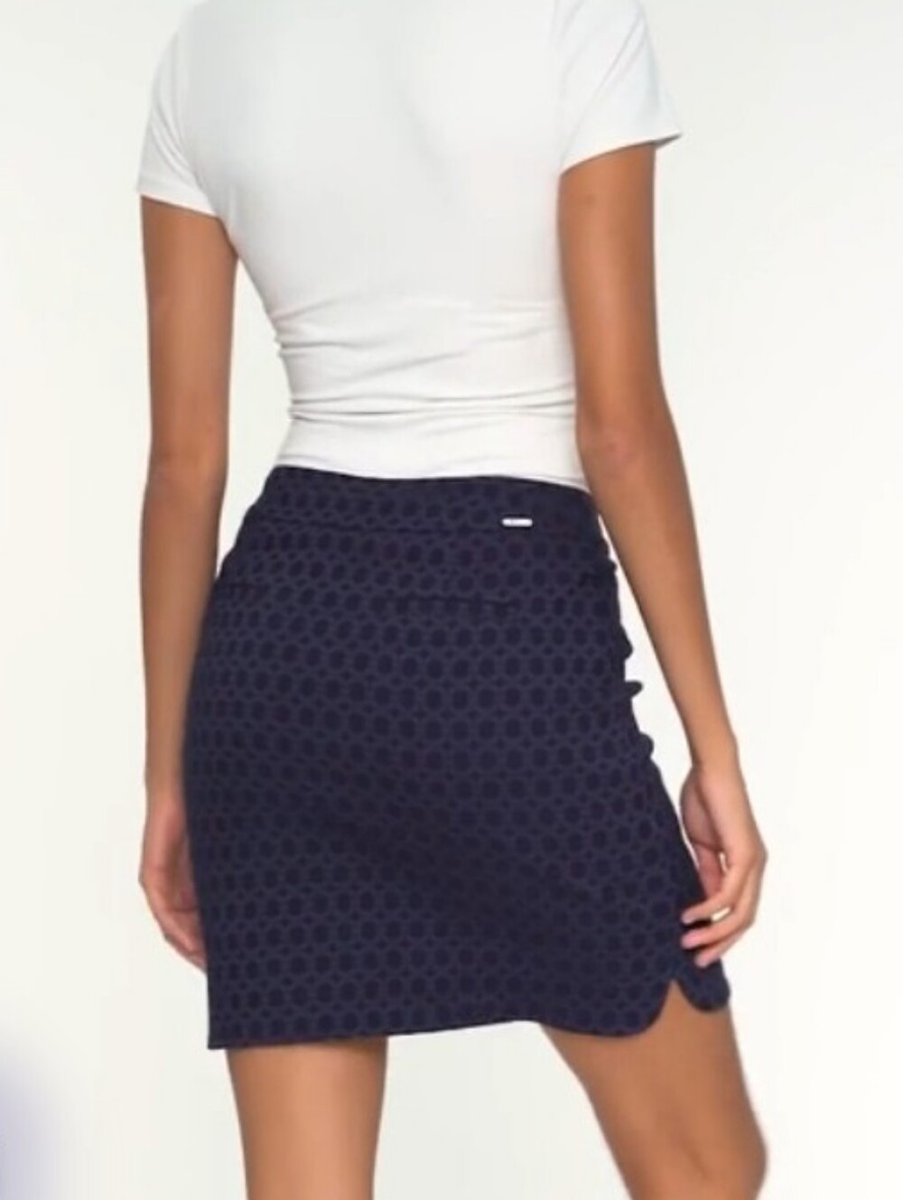 Swing Control Golf Skort Luxury Fabric Blue On Navy Women's Size 12